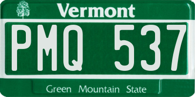 VT license plate PMQ537