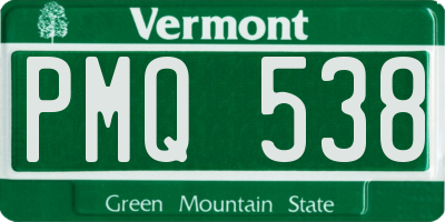 VT license plate PMQ538