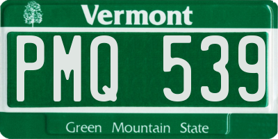 VT license plate PMQ539
