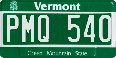 VT license plate PMQ540