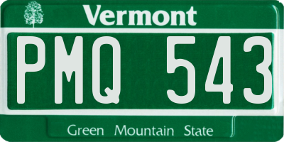 VT license plate PMQ543