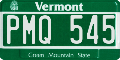 VT license plate PMQ545