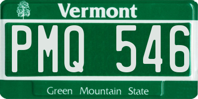 VT license plate PMQ546