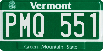 VT license plate PMQ551