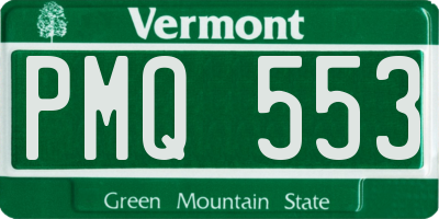 VT license plate PMQ553