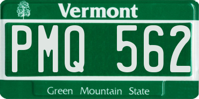 VT license plate PMQ562