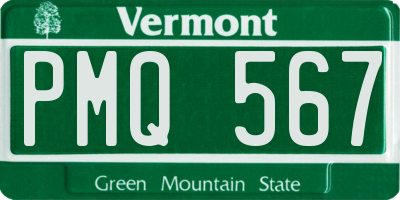 VT license plate PMQ567