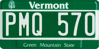 VT license plate PMQ570