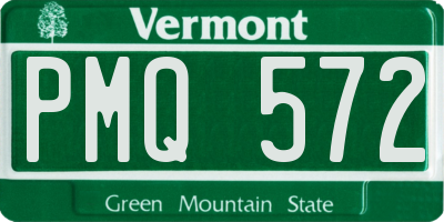 VT license plate PMQ572