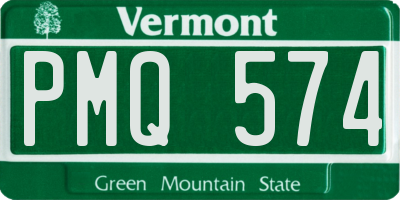VT license plate PMQ574