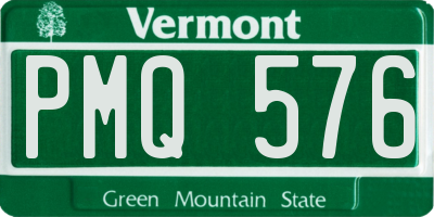 VT license plate PMQ576
