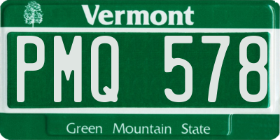 VT license plate PMQ578
