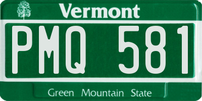 VT license plate PMQ581