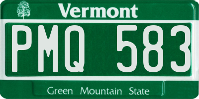VT license plate PMQ583