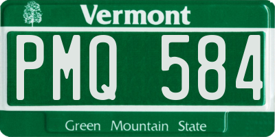 VT license plate PMQ584