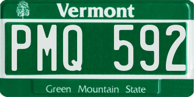 VT license plate PMQ592
