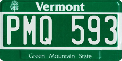 VT license plate PMQ593