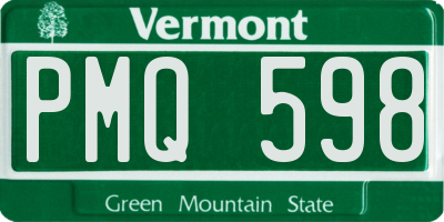 VT license plate PMQ598