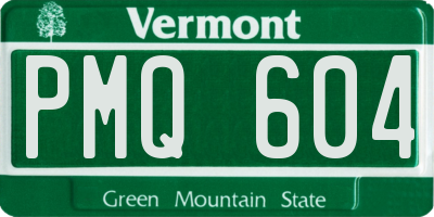 VT license plate PMQ604