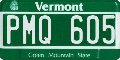 VT license plate PMQ605