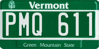 VT license plate PMQ611