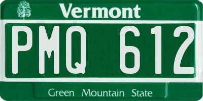 VT license plate PMQ612