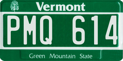 VT license plate PMQ614
