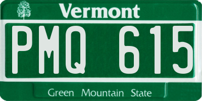 VT license plate PMQ615