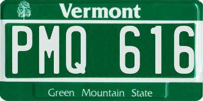 VT license plate PMQ616