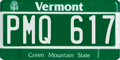 VT license plate PMQ617