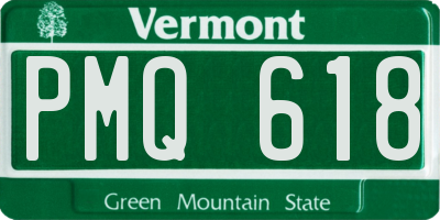 VT license plate PMQ618