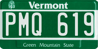 VT license plate PMQ619