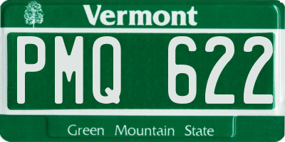 VT license plate PMQ622