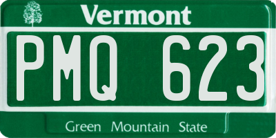 VT license plate PMQ623