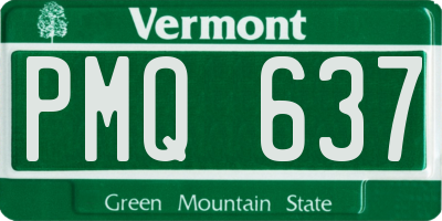 VT license plate PMQ637