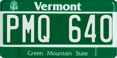 VT license plate PMQ640