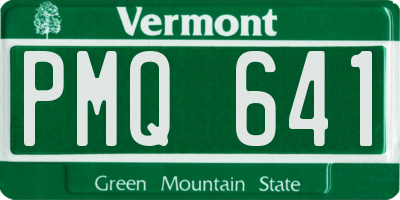VT license plate PMQ641