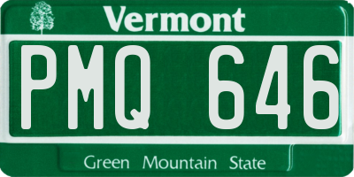 VT license plate PMQ646