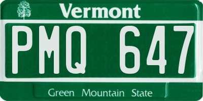 VT license plate PMQ647