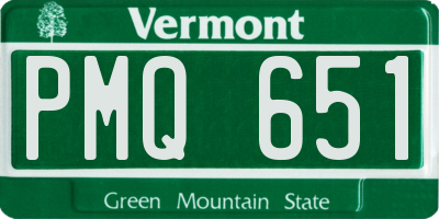 VT license plate PMQ651