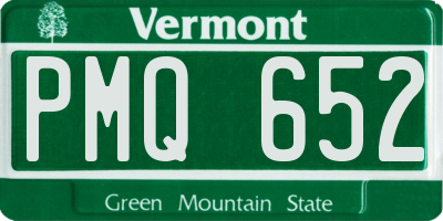 VT license plate PMQ652