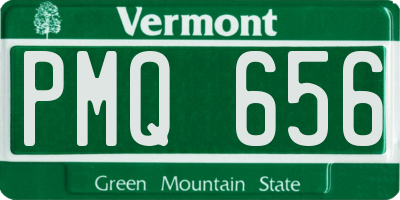 VT license plate PMQ656