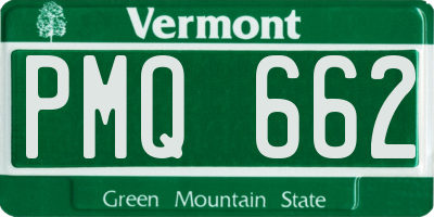 VT license plate PMQ662