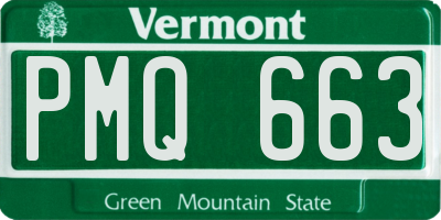VT license plate PMQ663