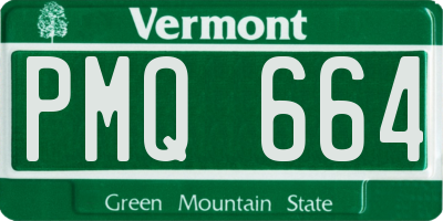 VT license plate PMQ664