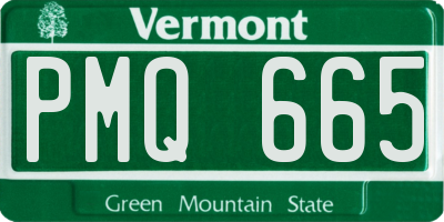 VT license plate PMQ665