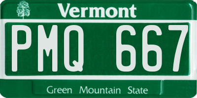 VT license plate PMQ667
