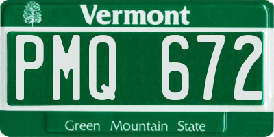 VT license plate PMQ672