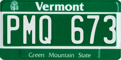 VT license plate PMQ673
