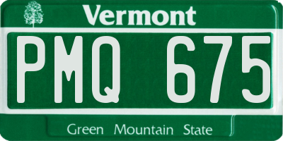 VT license plate PMQ675